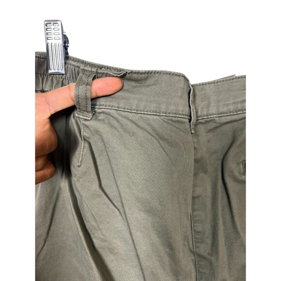Karen Scott Woman Plus 16W Olive Green Capri Pants Snap Hem Stretch Cotton - Picture 7 of 16